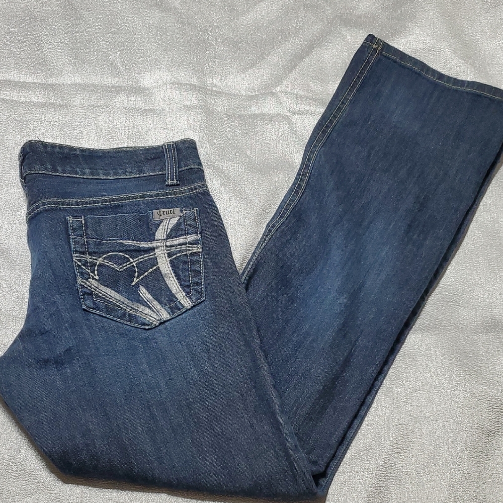 Cruel Girl Dark Blue Straight Leg Jeans Size 7 RAYNA
